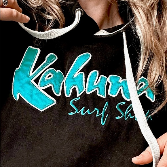 VINTAGE UNISEX KAHUNA Surf Shop high quality patch logo Hoodie Sweater RARE - Picture 2 of 5